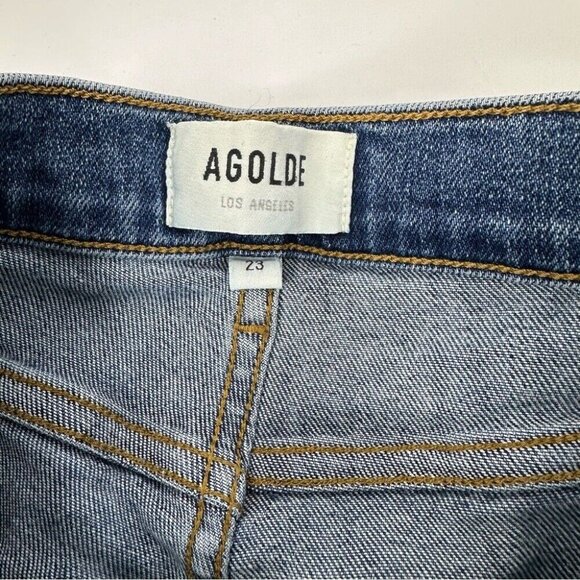 Agolde Women’s Blue Sophie Mid-Rise Skinny Stretch Designer Jean W23/L26 - Picture 6 of 12